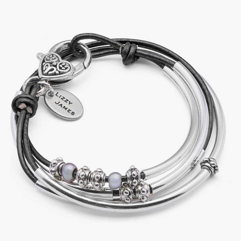 Lizzy James Silver and Black Women's Bracelet